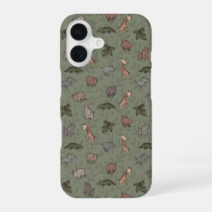 Safari Animals (Elephant, Giraffe, Croc & Rhino) iPhone 16 Case