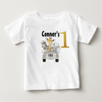 Safari Animals First Birthday T-Shirt