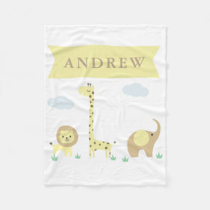 Safari Animals Fleece Baby/Kids Blanket