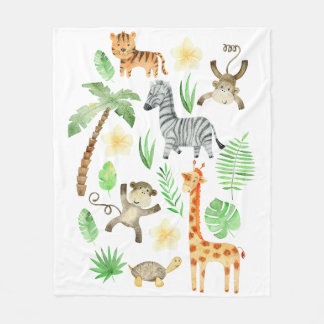 Safari animals for kids. fleece blanket