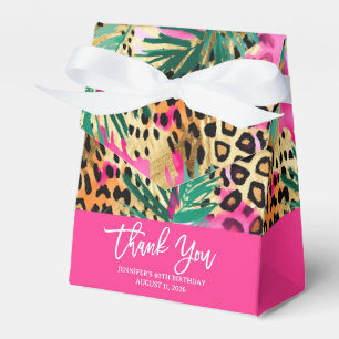Safari Animals' Fur Prints & Palm Leaves Pattern  Favour Box