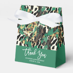 Safari Animals' Fur Prints Pattern Green Modern Favour Box