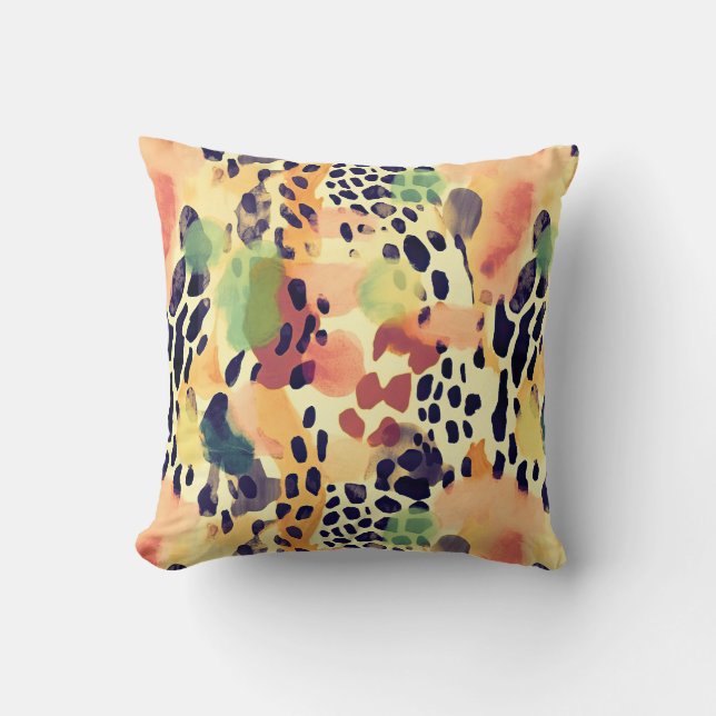 Safari Animals' Fur Prints Patterns Retro Colourfu Cushion (Front)