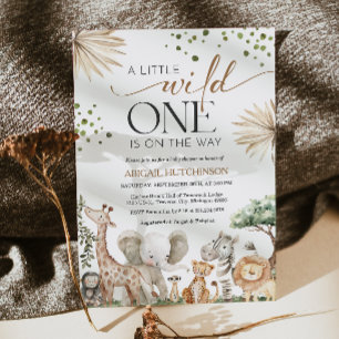 Safari Animals Gender Neutral Baby Shower Invitation