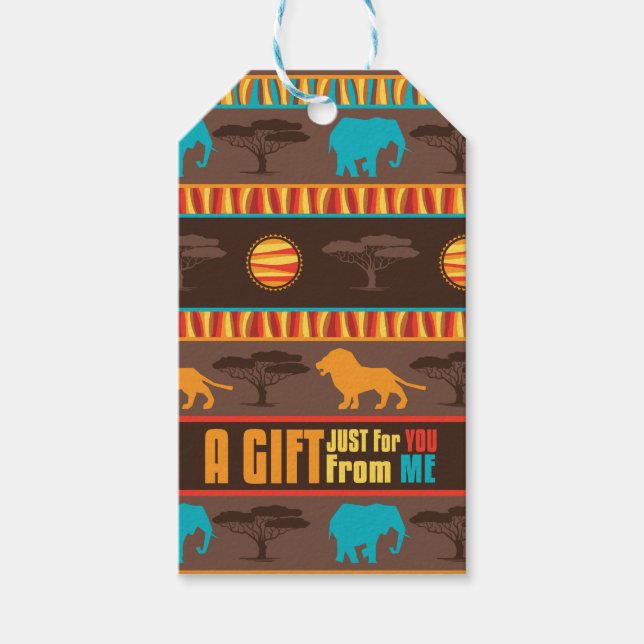 Safari Animals Gift Tag (Front)