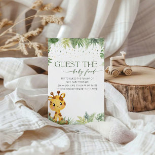 Safari Animals Guess the Baby Food Game Card