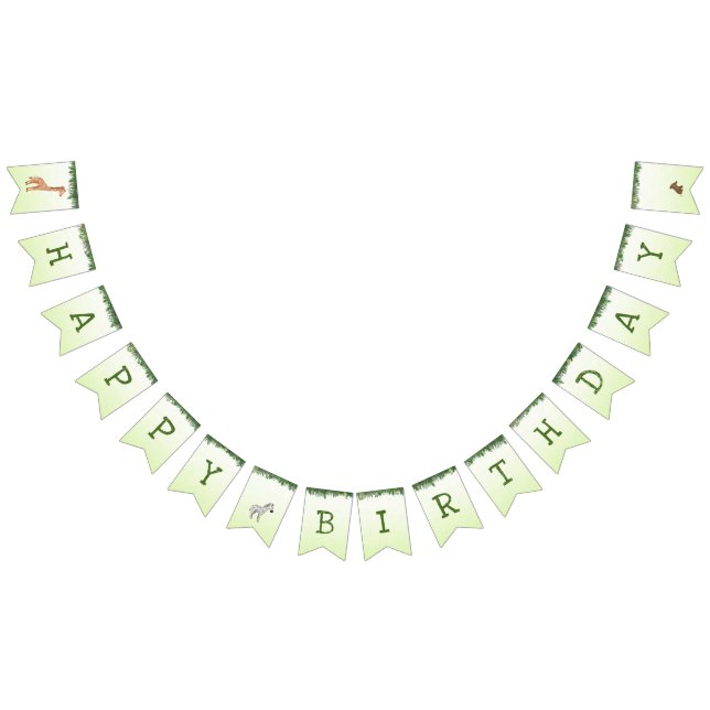 Safari animals happy birthday bunting bunting  (All)