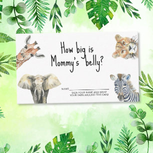 Safari animals - how big is mummy's belly enclosure card