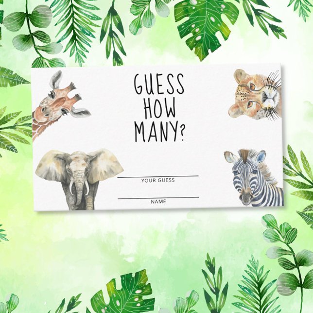 Safari animals - how many game enclosure card (Creator Uploaded)