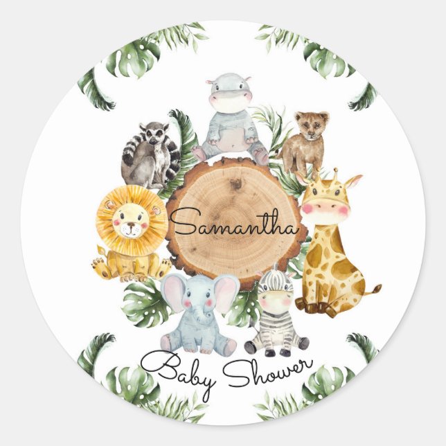 Safari Animals in The Jungle Sticker (Front)