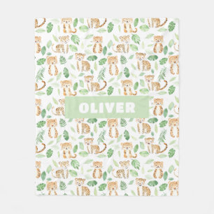 Safari Animals Jungle Room Decor Nursery Cute Fleece Blanket