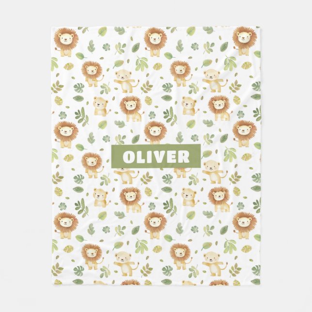 Safari Animals Jungle Room Decor Nursery Cute Fleece Blanket (Front)