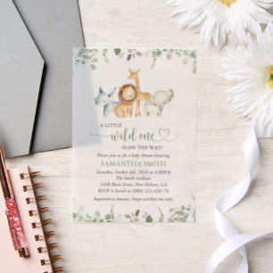 Safari Animals, Jungle, Wild Animals, Baby Shower Vellum Invitations