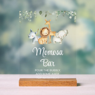 Safari Animals, Jungle, Wild Animals, Momosa Bar Acrylic Sign