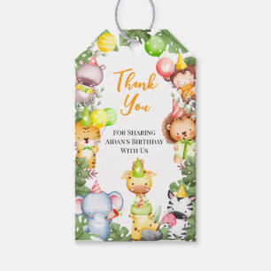Safari Animals Kids Party Thank You Gift Tag