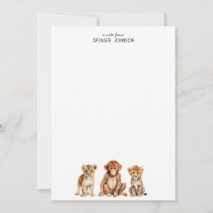Safari Animals Kid's Personalised Card