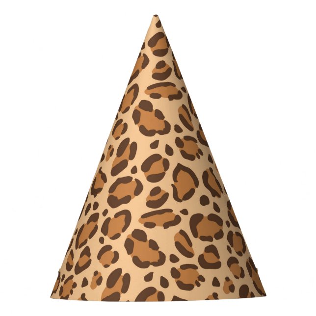 Safari Animals Leopard Birthday  Party Hat (Front)