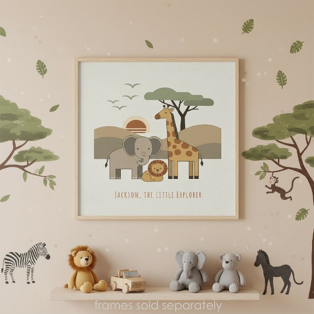 Safari Animals Little Explorer Personalized ID1267 Poster (Creator Uploaded)
