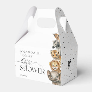 Safari Animals Modern Baby Shower Favour Box