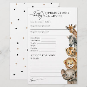 Safari Animals Modern Baby Shower Game