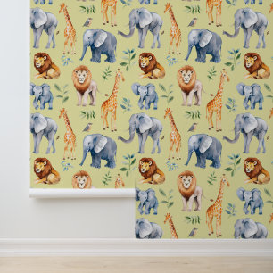 Safari Animals Nursery Child's room Wallpaper