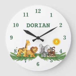 Safari Animals Nursery  Wall Clock