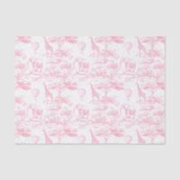Safari Animals Pink Toile de Jouy
