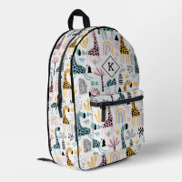 Safari Animals & Plants, Boho Rainbow Pattern