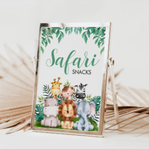 Safari Animals Snacks Sign   Wild ONE Birthday 