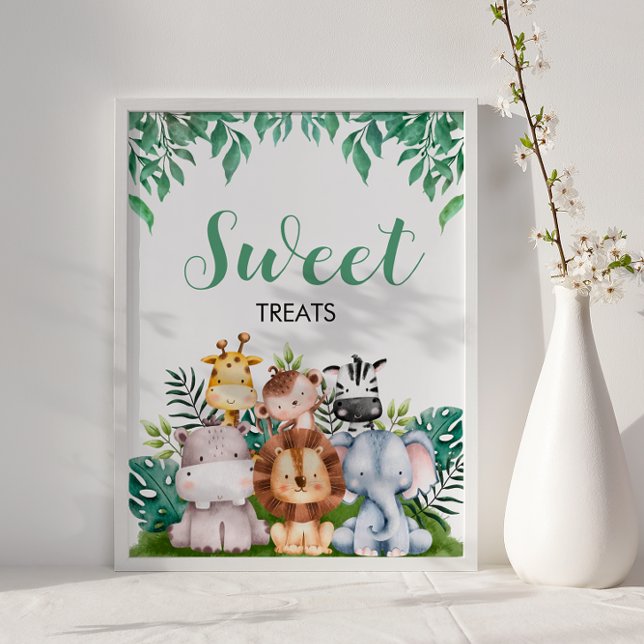 Safari Animals Sweet Treats Sign, Wild ONE Poster (Creator Uploaded)