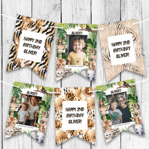 Safari animals Themed Boy birthday photo Bunting