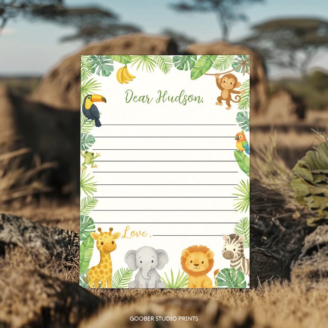 Safari Animals Time Capsule Note Message Card (Creator Uploaded)