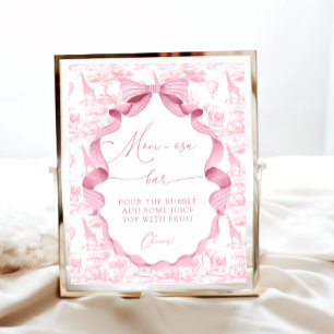 Safari Animals Toile de Jo Baby Shower Mum-osa Bar Poster