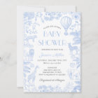 Safari Animals Toile De Jouy Boy Baby Shower