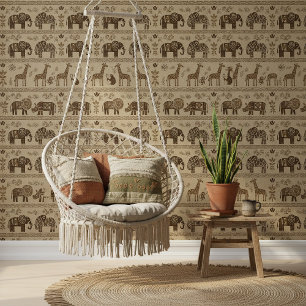 Safari Animals Tribal Print ID1240 Wallpaper