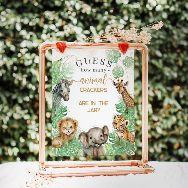 Safari animals Tropical Baby Shower crackers game Poster (Creator Uploaded)