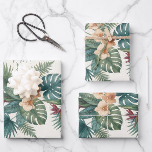 Safari Animals Tropical Jungle Wrapping Paper Sheet
