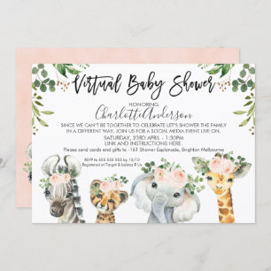 Safari Animals Virtual Baby Shower Invitation