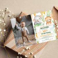 Safari Animals Wild One 1st Birtday