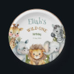 Safari Animals Wild One 1st Birthday Paper Plate<br><div class="desc">Cute paper plates featuring wild safari animals,  perfect for your wild one's birthday celebration.</div>