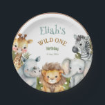 Safari Animals Wild One 1st Birthday Paper Plate<br><div class="desc">Cute paper plates featuring wild safari animals,  perfect for your wild one's birthday celebration.</div>