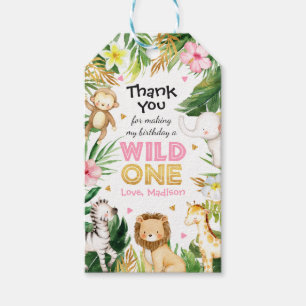 Safari Animals Wild One 1st Birthday Party Decor Gift Tags