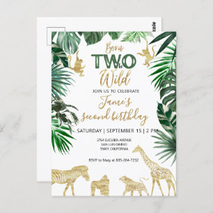 Safari Animals Wild One 1st Birthday  Postcard