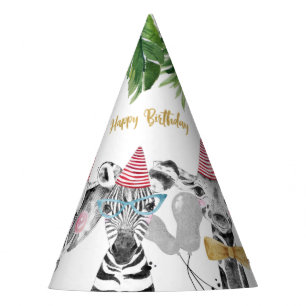 Safari Animals Wild One Birthday Party Hat