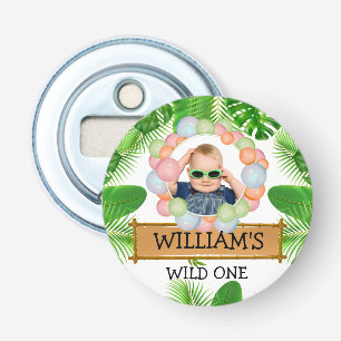 Safari Animals Wild One Birthday PHOTO Bottle Opener