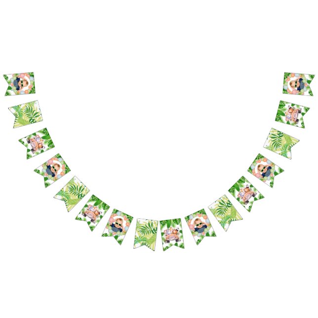 Safari Animals Wild One Birthday PHOTO Bunting (All)