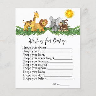 Safari Animals Wishes for Baby Shower Game