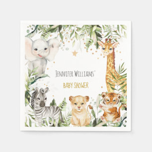 Safari Baby Animals Baby Shower Napkin
