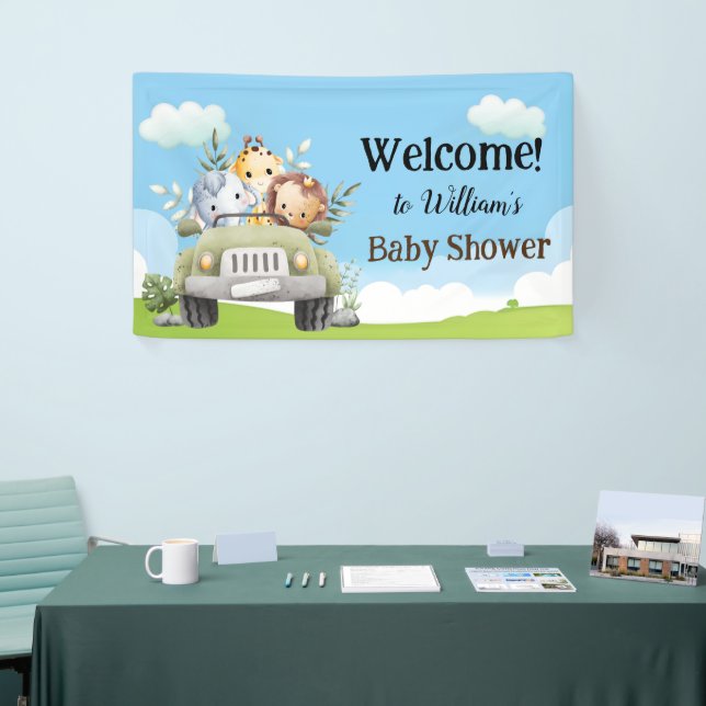 Safari Baby Animals Banner for Baby Shower (Tradeshow)