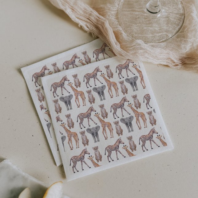 Safari Baby Animals Pattern Napkin (Creator Uploaded)